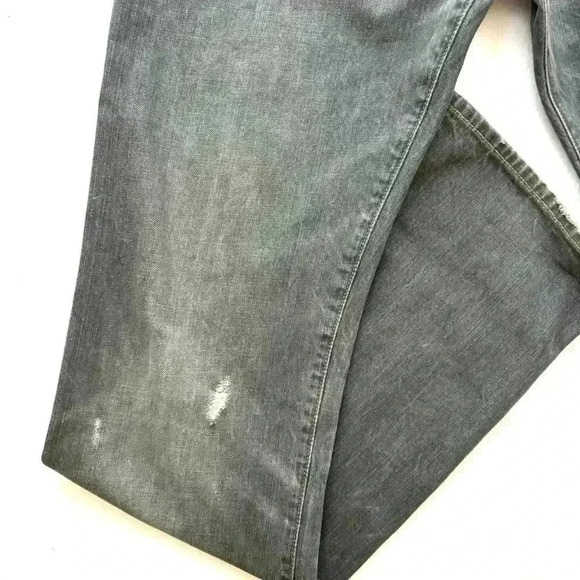 Gap 1969 Authentic Fade Black Distress 100% Cotton Slim Straight Jean Size 32/34 - Picture 3 of 16